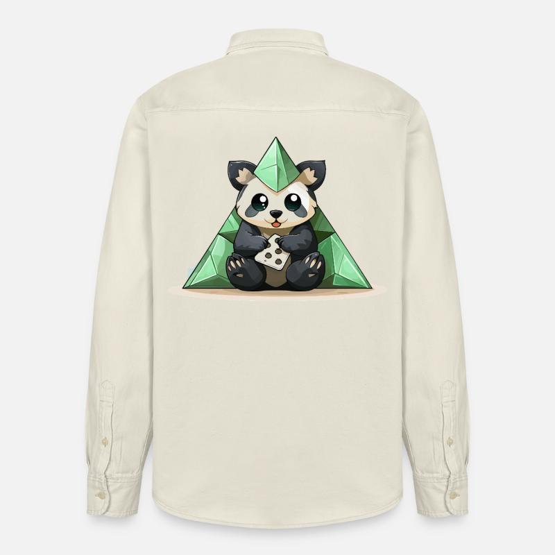 Pyramide de Cristal de Panda - Chemise unisexe coupe décontractée bio Stanley/Stella - écru doux