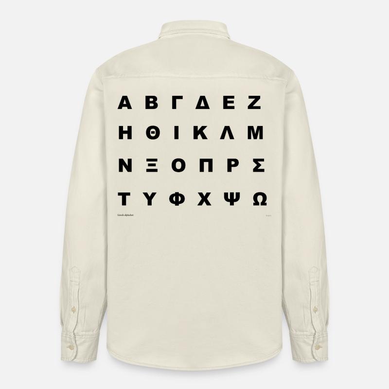 Alphabet grec (noir) - Chemise unisexe coupe décontractée bio Stanley/Stella - écru doux