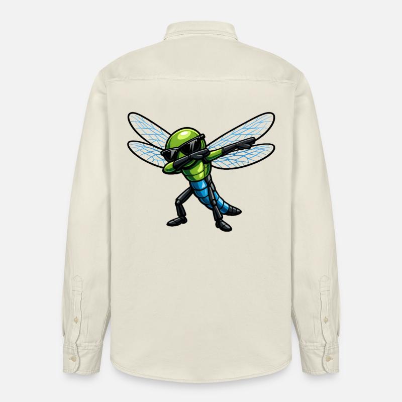 Dabbing Libelle - Relaxed Fit Unisex Organic Hemd von Stanley/Stella - Natur