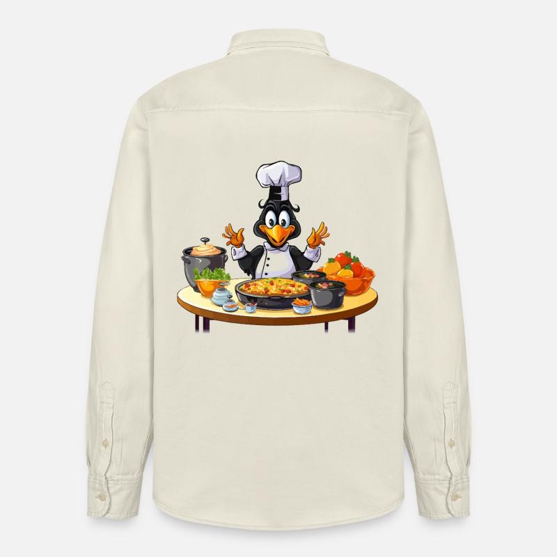 Kitchen Duck Chef Design - Chemise unisexe coupe décontractée bio Stanley/Stella - écru doux
