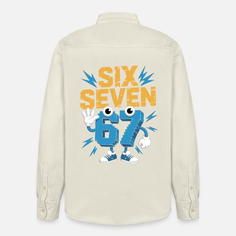 Zahlenheld 67 im Comicstil - Relaxed Fit Unisex Organic Hemd von Stanley/Stella - Natur