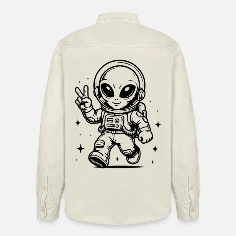 Astronaute Paix extraterrestre dans l’espace - Chemise unisexe coupe décontractée bio Stanley/Stella - écru doux