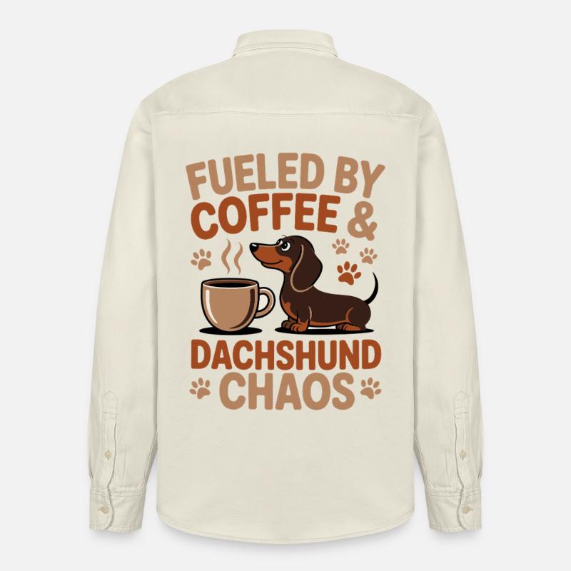 Chaos du Café Teckel - Chemise unisexe coupe décontractée bio Stanley/Stella - écru doux