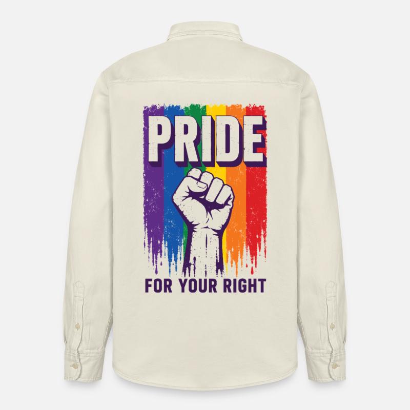 T-shirt Pride Rainbow Right Statement - Chemise unisexe coupe décontractée bio Stanley/Stella - écru doux