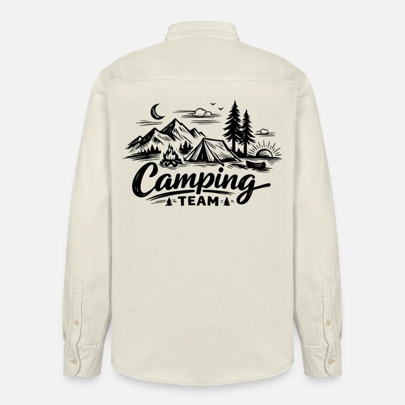 Tente d’équipe de camping - Chemise unisexe coupe décontractée bio Stanley/Stella - écru doux