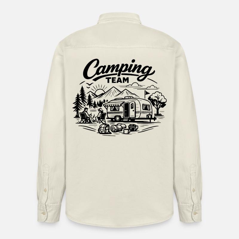 Camping Team Wagon - Chemise unisexe coupe décontractée bio Stanley/Stella - écru doux