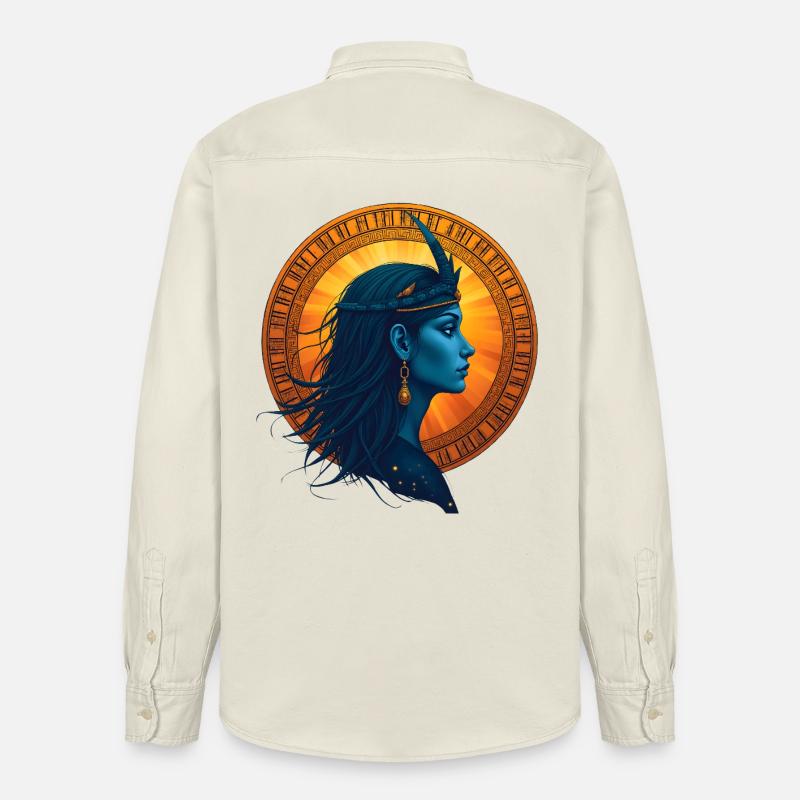 Ishtar s’éveille – Divin sumérienne - Chemise unisexe coupe décontractée bio Stanley/Stella - écru doux