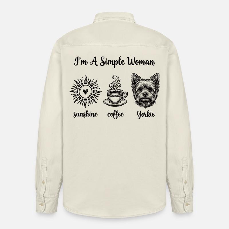 Femmes simples amoureuses de Yorkie - Chemise unisexe coupe décontractée bio Stanley/Stella - écru doux