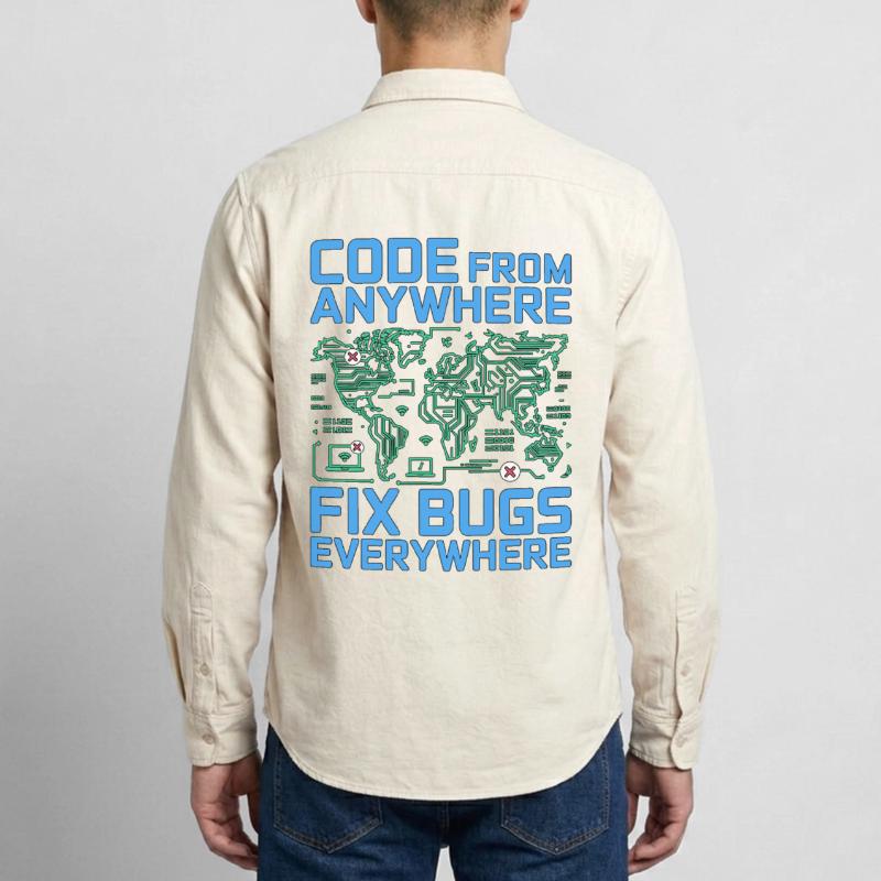 Remote Developer Code From Anywhere Remote Tech Relaxed Fit Unisex Organic Shirt by Stanley/Stella