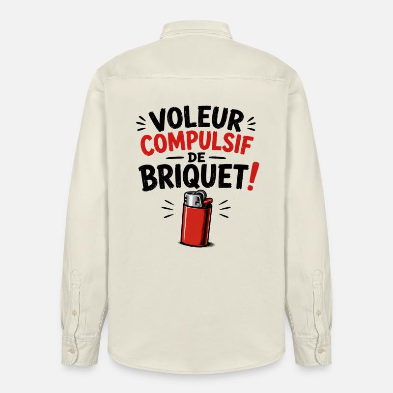 Voleur Compulsif de Briquet ! - Chemise unisexe coupe décontractée bio Stanley/Stella - écru doux