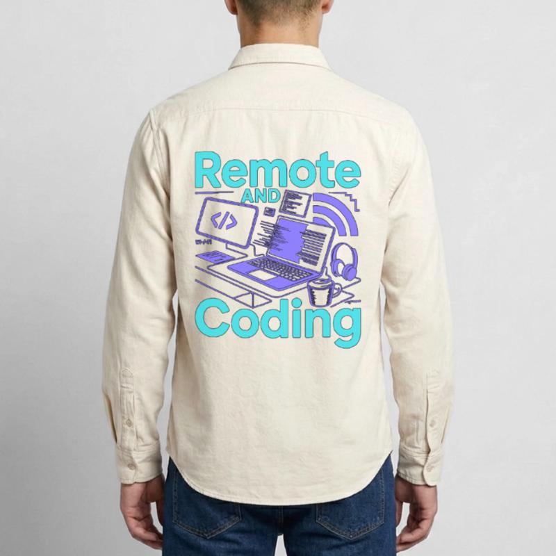 Remote Developer Remote And Coding Web Programmer Relaxed Fit Unisex Organic Shirt by Stanley/Stella