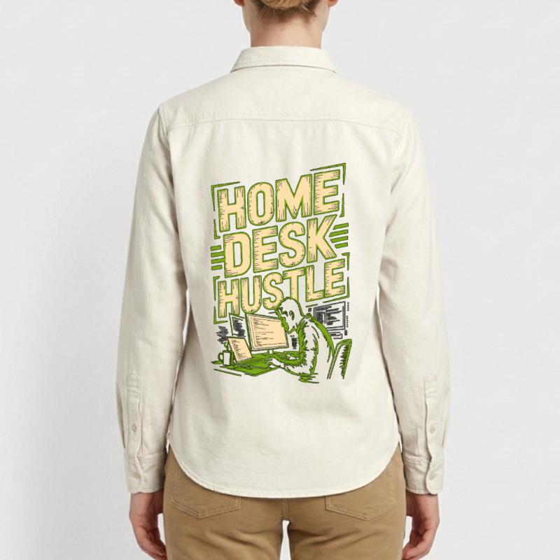 Remote Developer Home Desk Hustle Remote Coder Relaxed Fit Unisex Organic Shirt by Stanley/Stella