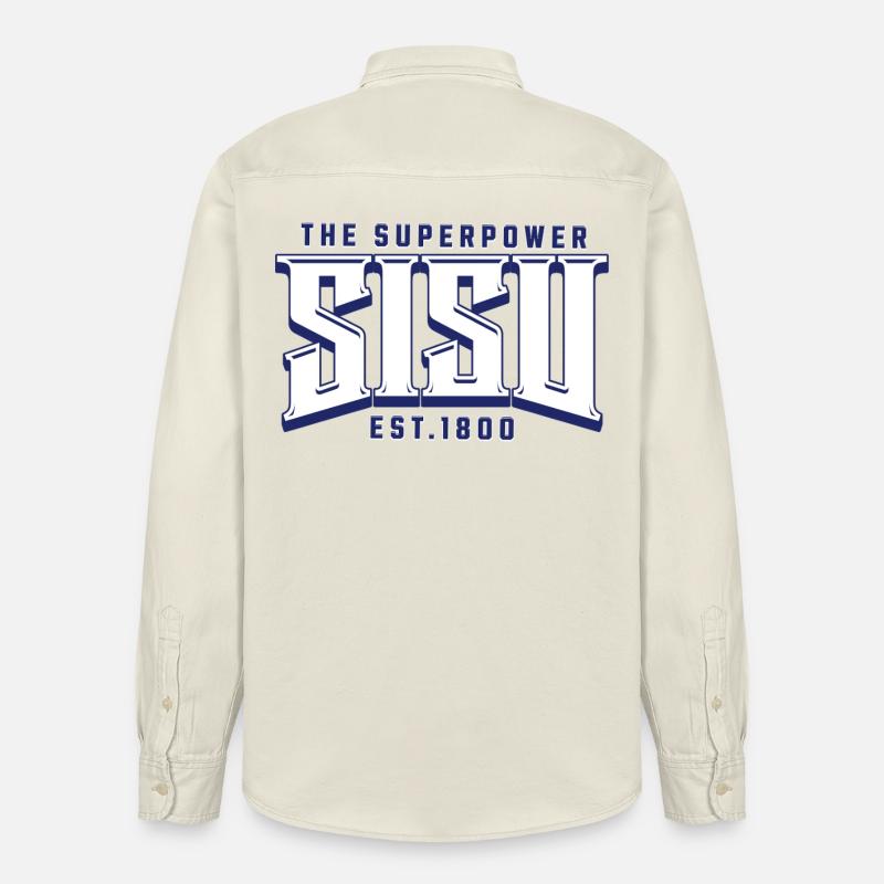 Impression du logo Content Superpower - Chemise unisexe coupe décontractée bio Stanley/Stella - écru doux