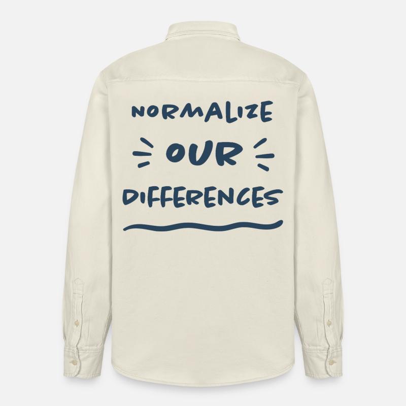 Normalize our Differences - Inclusion - Relaxed Fit Unisex Organic Shirt by Stanley/Stella - soft Ecru