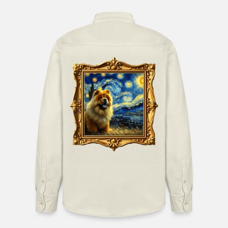 Chowchow Starry Night - Relaxed Fit Unisex Organic Hemd von Stanley/Stella - Natur