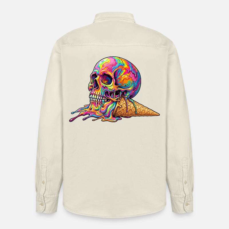 Cream Skull - Chemise unisexe coupe décontractée bio Stanley/Stella - écru doux