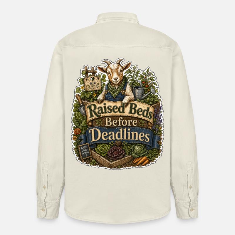 Raised Beds Before Deadlines - Relaxed Fit Unisex Organic Hemd von Stanley/Stella - Natur