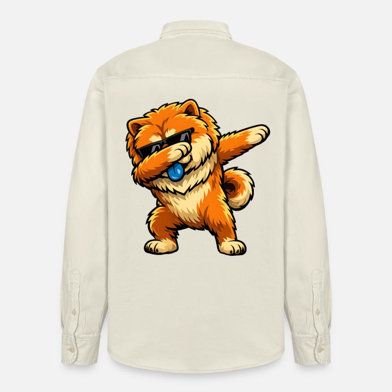 Dabbing Chow Chow - Relaxed Fit Unisex Organic Hemd von Stanley/Stella - Natur