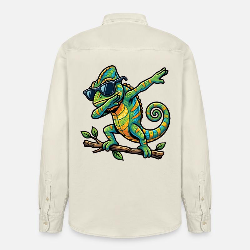 Dabbing Chamäleon - Relaxed Fit Unisex Organic Hemd von Stanley/Stella - Natur