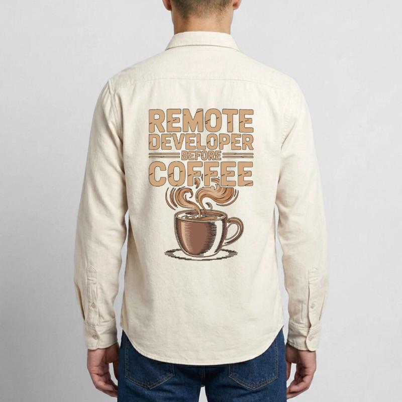 Remote Developer Before Remote Coder Coffee Lover Relaxed Fit Unisex Organic Shirt by Stanley/Stella