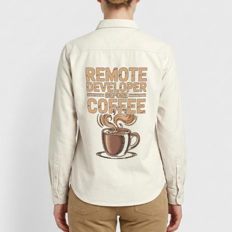 Remote Developer Before Remote Coder Coffee Lover Relaxed Fit Unisex Organic Shirt by Stanley/Stella
