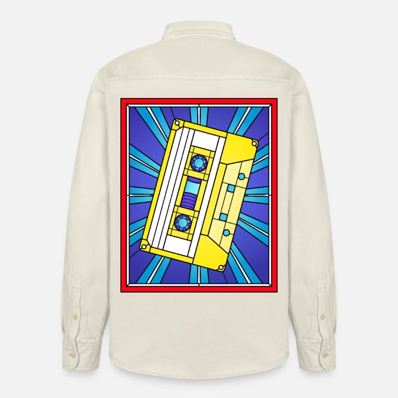 Illustration de cassette en vitrail - Chemise unisexe coupe décontractée bio Stanley/Stella - écru doux