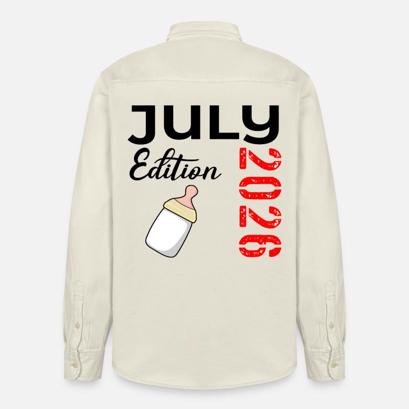 Geburt Juli 2026 - Relaxed Fit Unisex Organic Hemd von Stanley/Stella - Natur