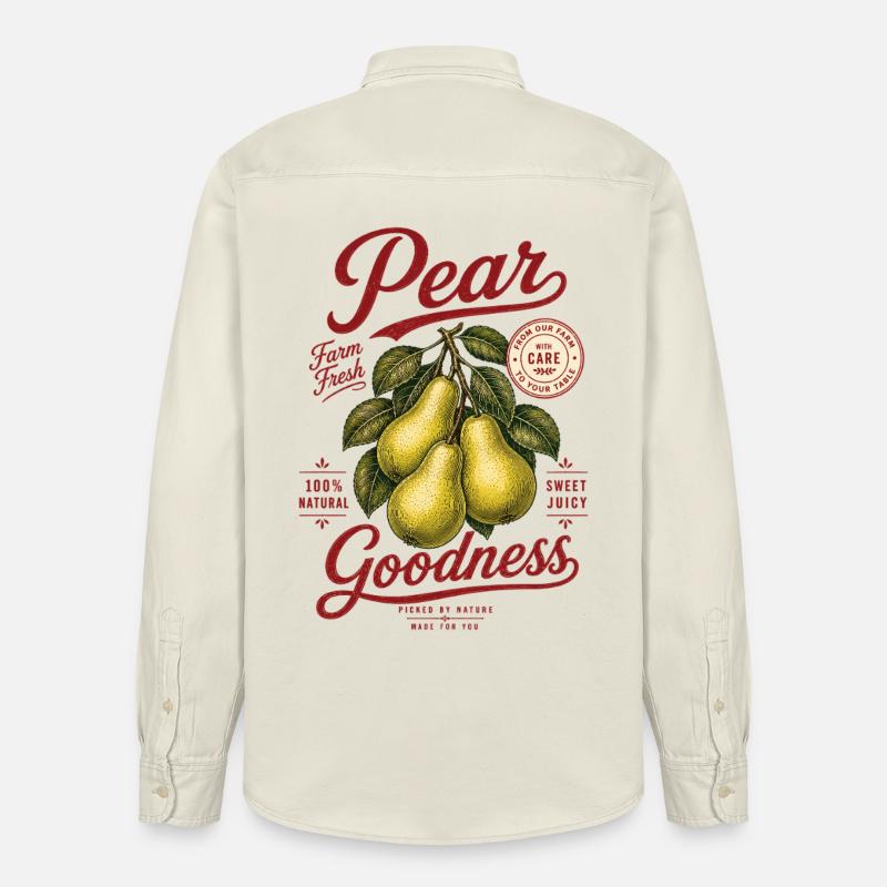 Chemise Pears Pear Goodness - Chemise unisexe coupe décontractée bio Stanley/Stella - écru doux