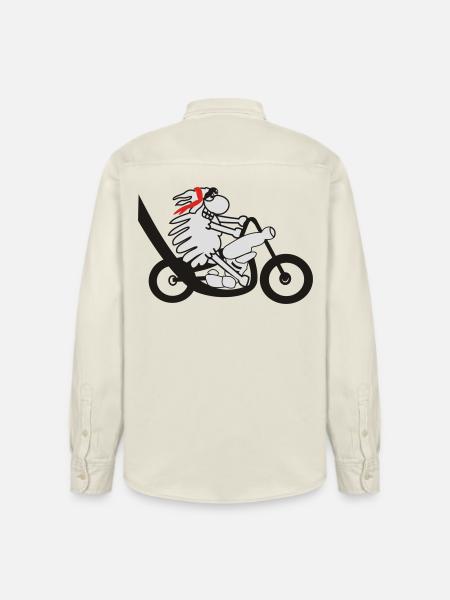 Motorradfahrer Schaf - Relaxed Fit Unisex Organic Hemd von Stanley/Stella - Natur