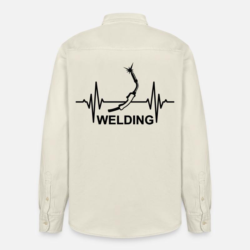 Soudage, ECG, palpitations - Chemise unisexe coupe décontractée bio Stanley/Stella - écru doux