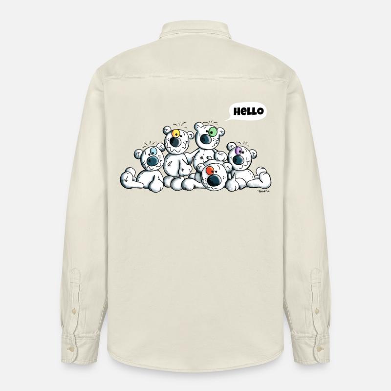 Hello Eisbären - Relaxed Fit Unisex Organic Hemd von Stanley/Stella - Natur