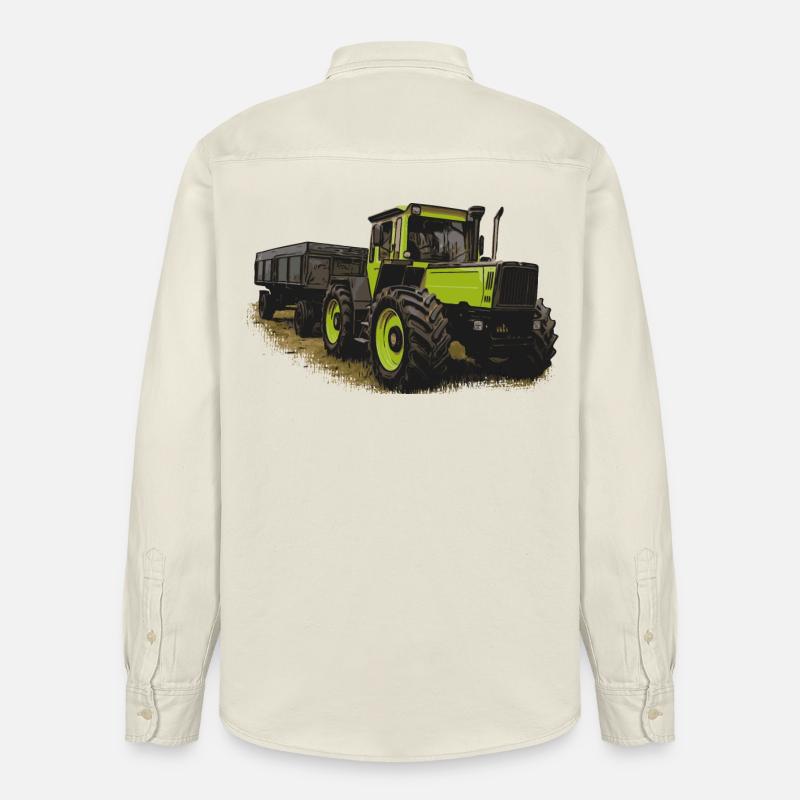 MB trac 1600 turbo with trailer - Relaxed Fit Unisex Organic Shirt by Stanley/Stella - soft Ecru