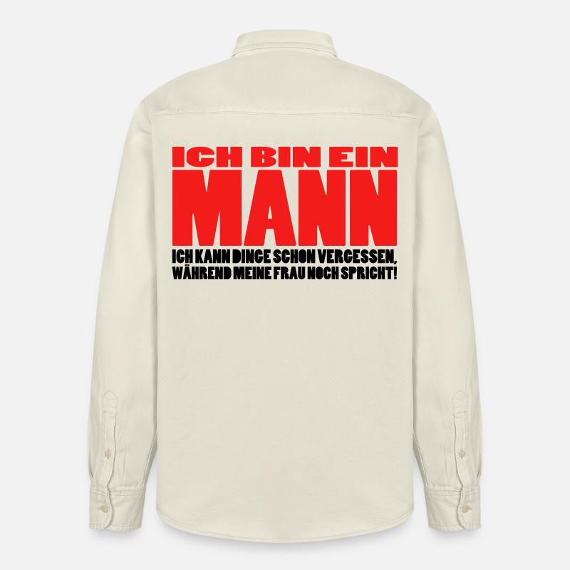mann spruch witzig männer ehemann ehe - Relaxed Fit Unisex Organic Hemd von Stanley/Stella - Natur