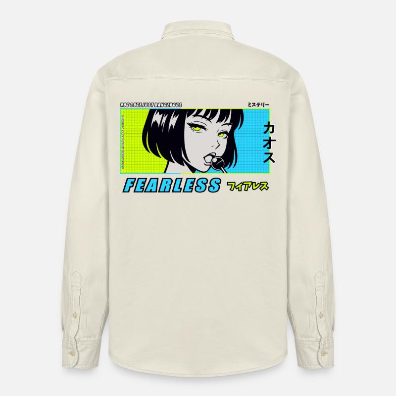 Fille d’anime avec sucette - Chemise unisexe coupe décontractée bio Stanley/Stella - écru doux