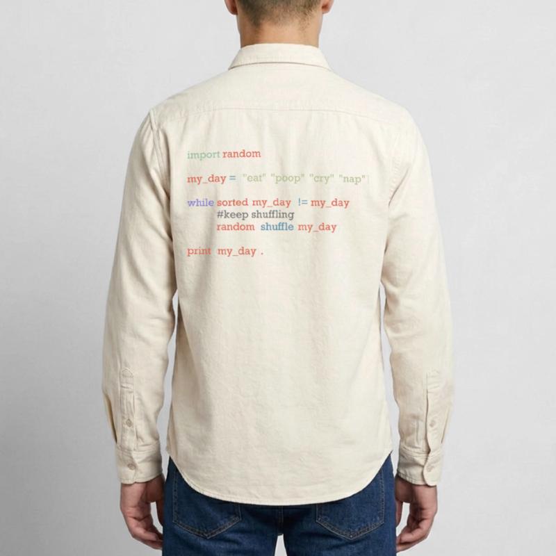 Drôle de code python sur la vie quotidienne, bébé Chemise unisexe coupe décontractée bio Stanley/Stella