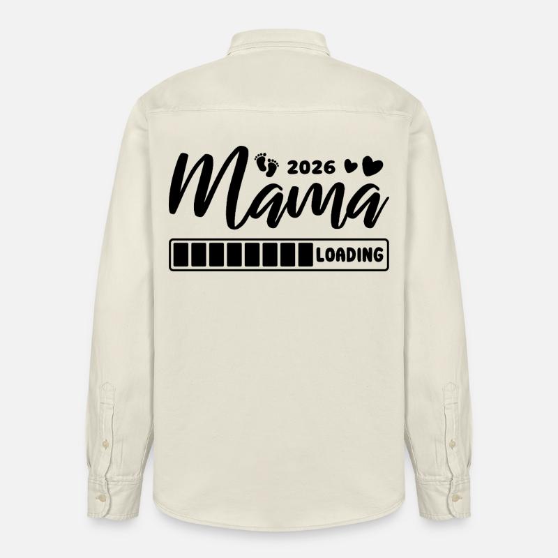 Mama 2026 loading - Schwangerschaft - Geschenk - Relaxed Fit Unisex Organic Hemd von Stanley/Stella - Natur