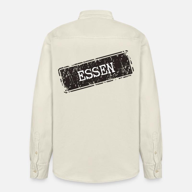 Essen Küchenmotif mit rustikaler Note - Relaxed Fit Unisex Organic Hemd von Stanley/Stella - Natur