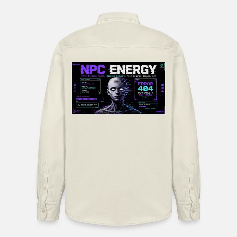 NPC ENERGY ERROR 404 - Relaxed Fit Unisex Organic Hemd von Stanley/Stella - Natur