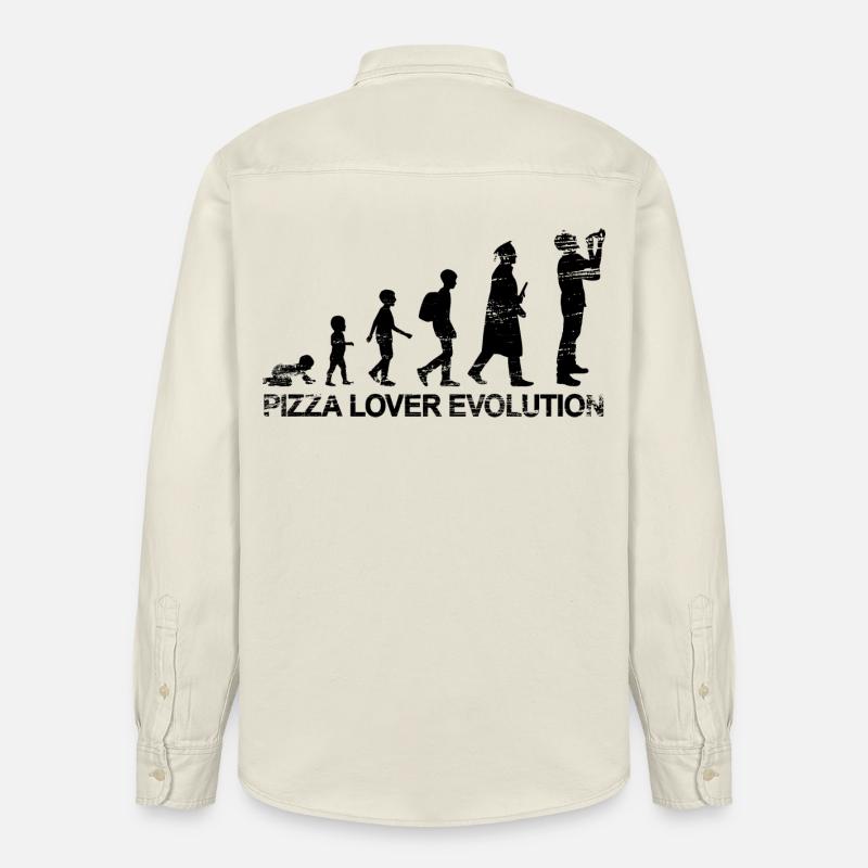 Pizza Lover Evolution - Relaxed Fit Unisex Organic Hemd von Stanley/Stella - Natur