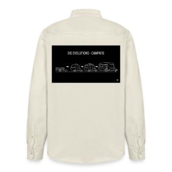 die evolutions campatie - Relaxed Fit Unisex Organic Hemd von Stanley/Stella - Natur - Hinten - AI Model Male 178 light (178cm)