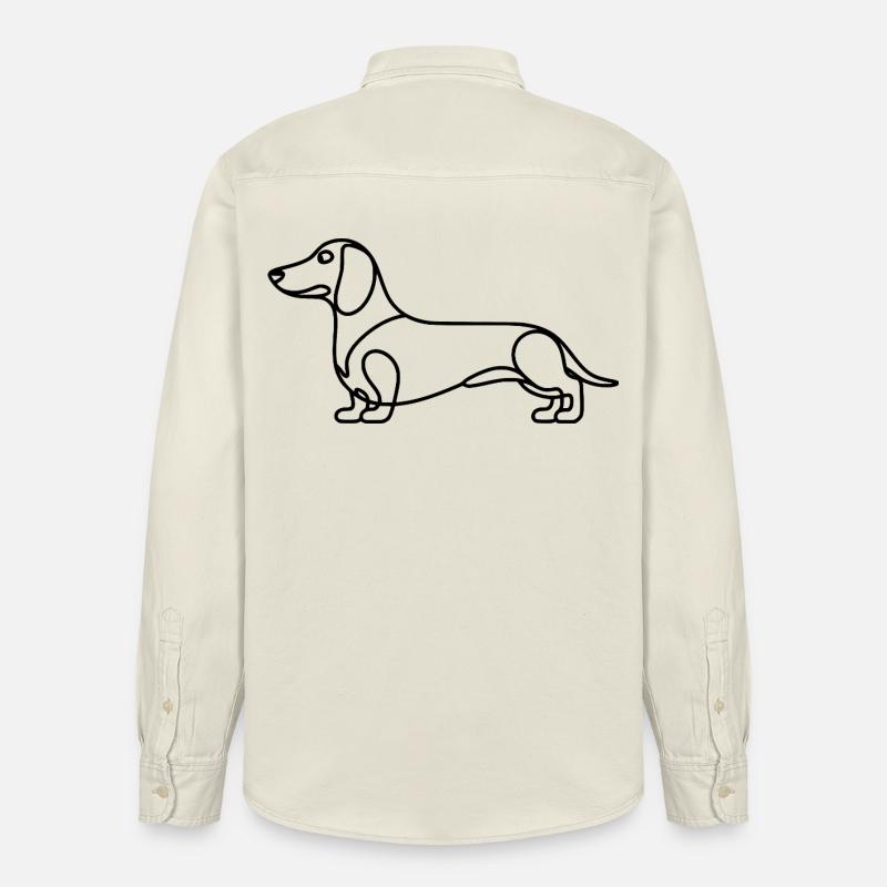 Dackel Lineart - Relaxed Fit Unisex Organic Hemd von Stanley/Stella - Natur