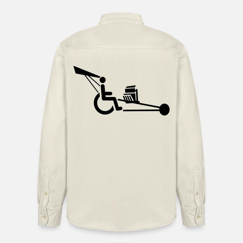 Bild eines Rollstuhls mit V8-Motor # - Relaxed Fit Unisex Organic Hemd von Stanley/Stella - Natur