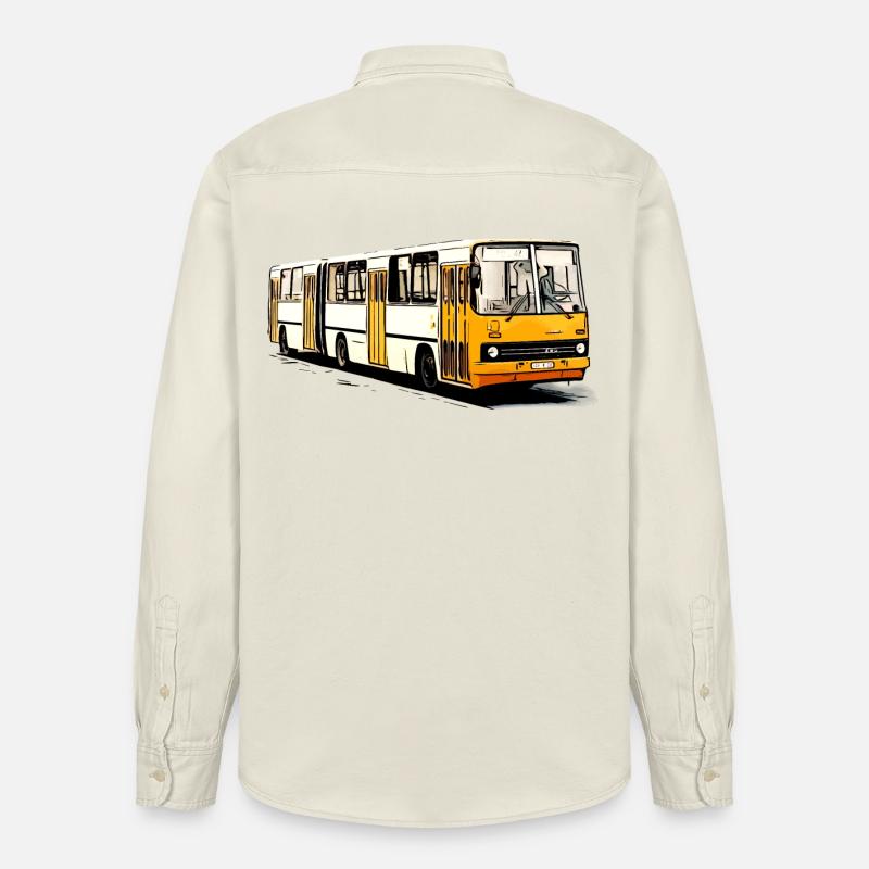 Bus articulé Ikarus jaune blanc - Chemise unisexe coupe décontractée bio Stanley/Stella - écru doux