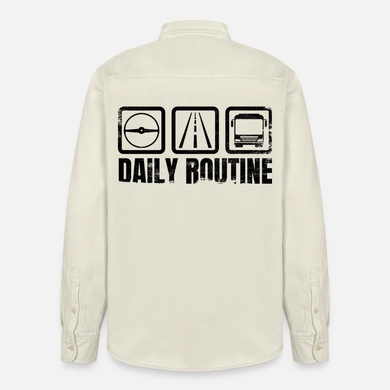 Busfahrer Routine - Relaxed Fit Unisex Organic Hemd von Stanley/Stella - Natur