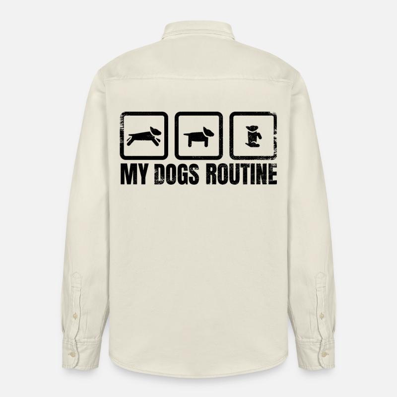 Hunde Routine - Relaxed Fit Unisex Organic Hemd von Stanley/Stella - Natur