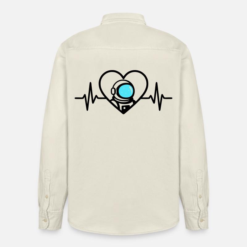 Astronaut Herz Raumfahrt Kosmos Helm - Relaxed Fit Unisex Organic Hemd von Stanley/Stella - Natur
