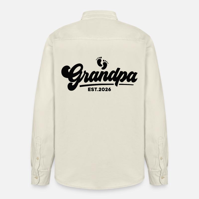 Opa 2026 - Stolzer Opa - Geschenkidee - Relaxed Fit Unisex Organic Hemd von Stanley/Stella - Natur