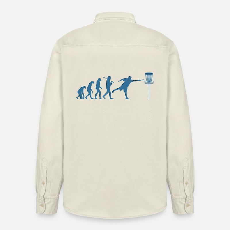 Disc Golf Evolution - Relaxed Fit Unisex Organic Shirt by Stanley/Stella - soft Ecru