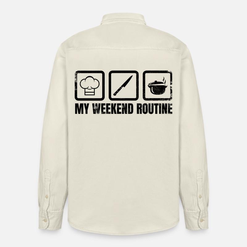 Ma routine du week-end - Chemise unisexe coupe décontractée bio Stanley/Stella - écru doux