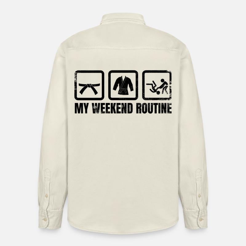 Routine du week-end de judoka - Chemise unisexe coupe décontractée bio Stanley/Stella - écru doux